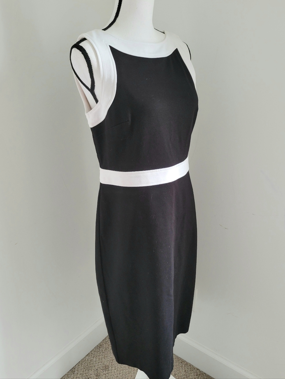 Talbots Black & White Sheath Dress 8